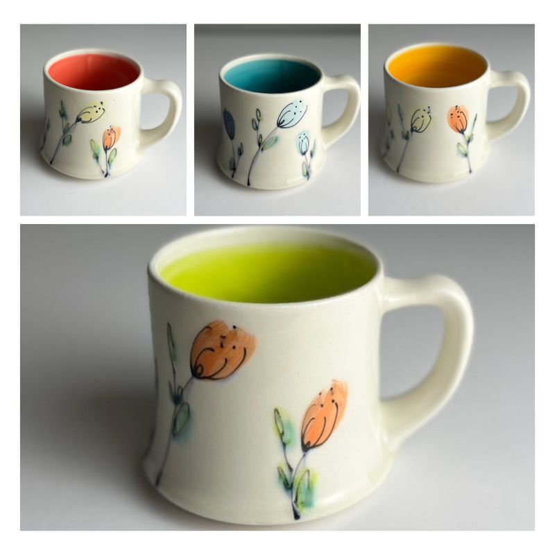 Floral Pottery Mug Floral Pottery Mug