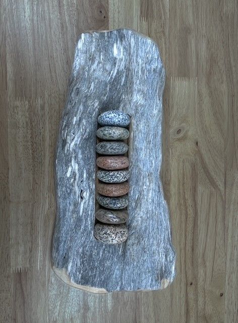 Abacus Stone Driftwood Wall Hanging Sculpture