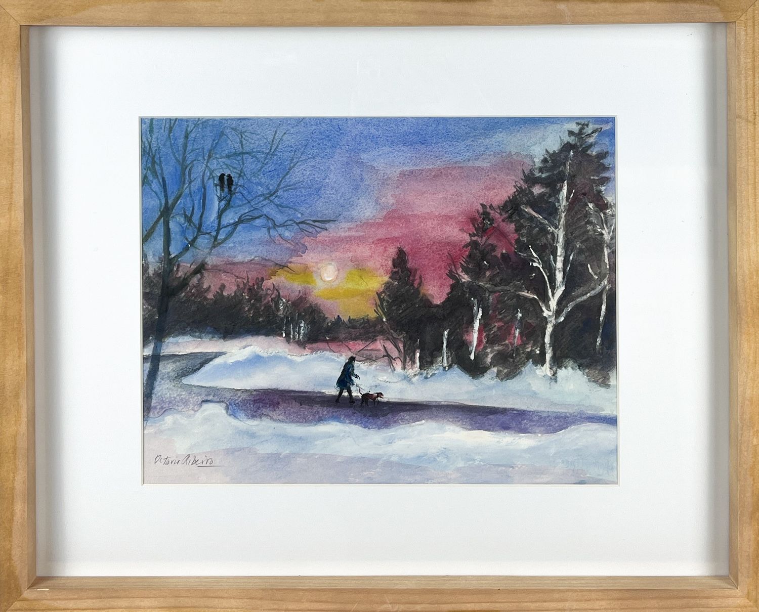 "Last Light at Rockwood" Watercolor 11x14" Framed