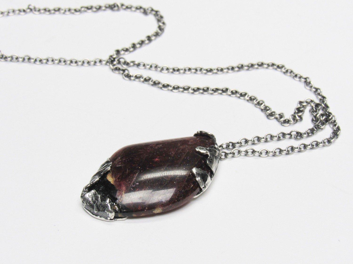Allegory Eudialyte (Quebec) Pendant, Silver Chain