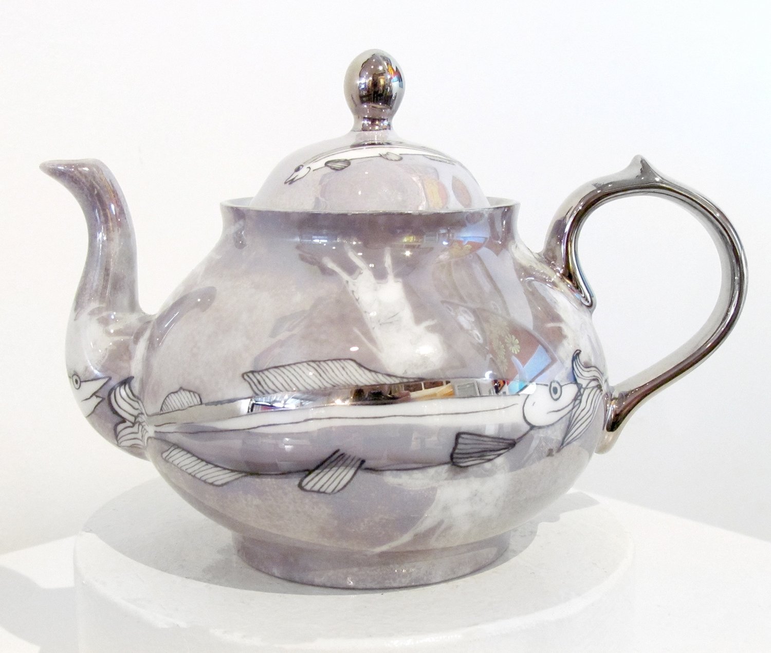 Capelans Tea Pot with Grey Background Porcelain