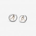 Steps Earrings Studs Silver and Gold
