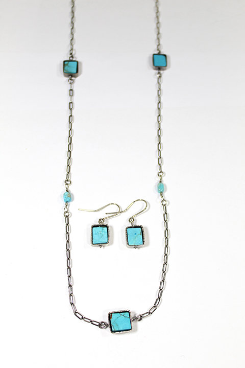 Necklace and Earrings Turquoise set