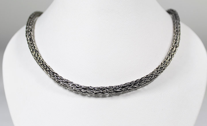 Viking Weave Oxidized with toggle necklace