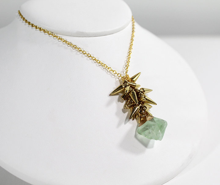Gold Tone Flourite Necklace