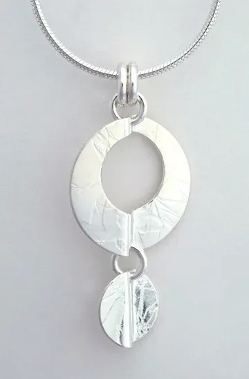 Wave Collection Sterling Silver, Option: Pendant 18" Snake Chain