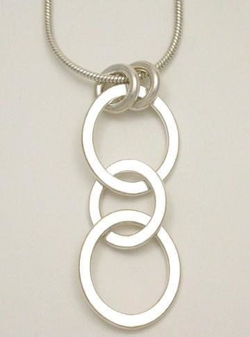 Oval Link Collection Sterling Silver, Option: Pendant on 18" Snake Chain