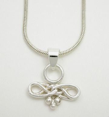 Eternal Love Celtic Knot Sterling Silver Necklace, Option: Pendant 18"