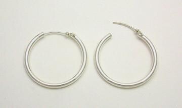 Hoop Earrings Sterling Silver, size: Medium