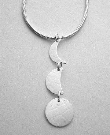 Moon Phases Collection Sterling Silver, Option: Pendant 18"