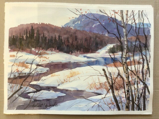 "A Winter Morning" Watercolour Size 10x14", Matted to 16x20"