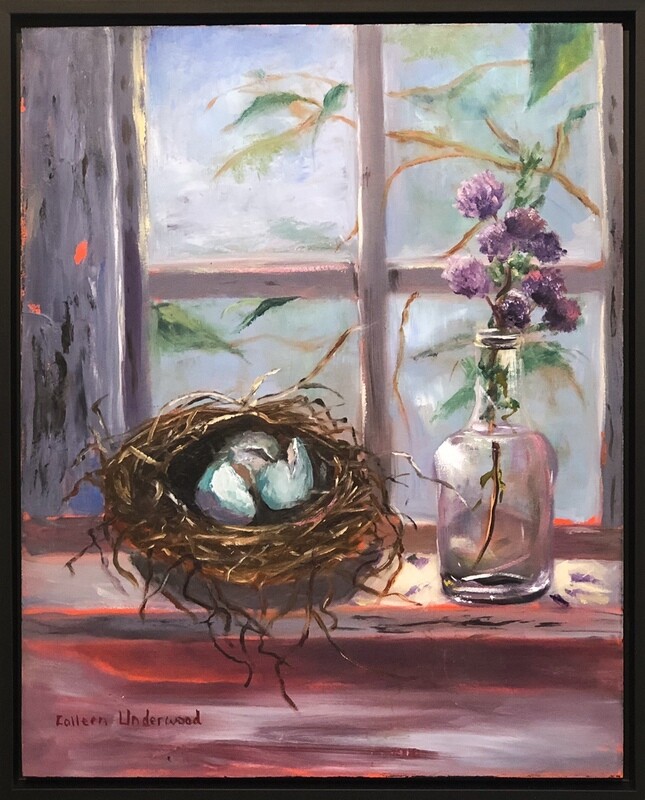 Colleen Underwood Artist Painter Handworks Gallery Saint John New Brunswick NB Canada Oil Painting Bird Nest Blue Robin Eggs