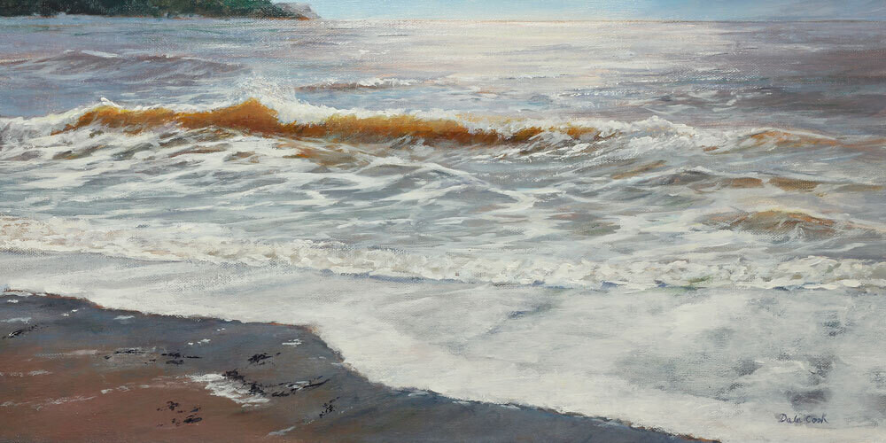 Dale Cook Artist Painter Handworks Gallery Saint John New Brunswick NB Acrylic Painting Seascape Waves Tide Beach Shore Fundy