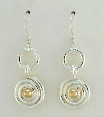 Swirl 2 Tone Collection Sterling Silver/14K Gold, Option: Earrings