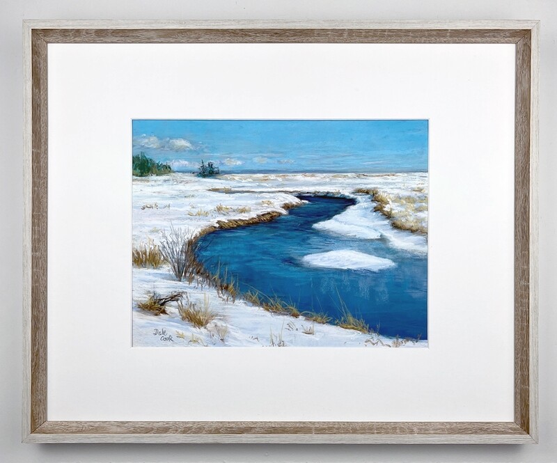 Dale Cook Artist Painter Handworks Gallery Saint John New Brunswick NB Pastel on Paper St. Saint Martins March Winter Snow 