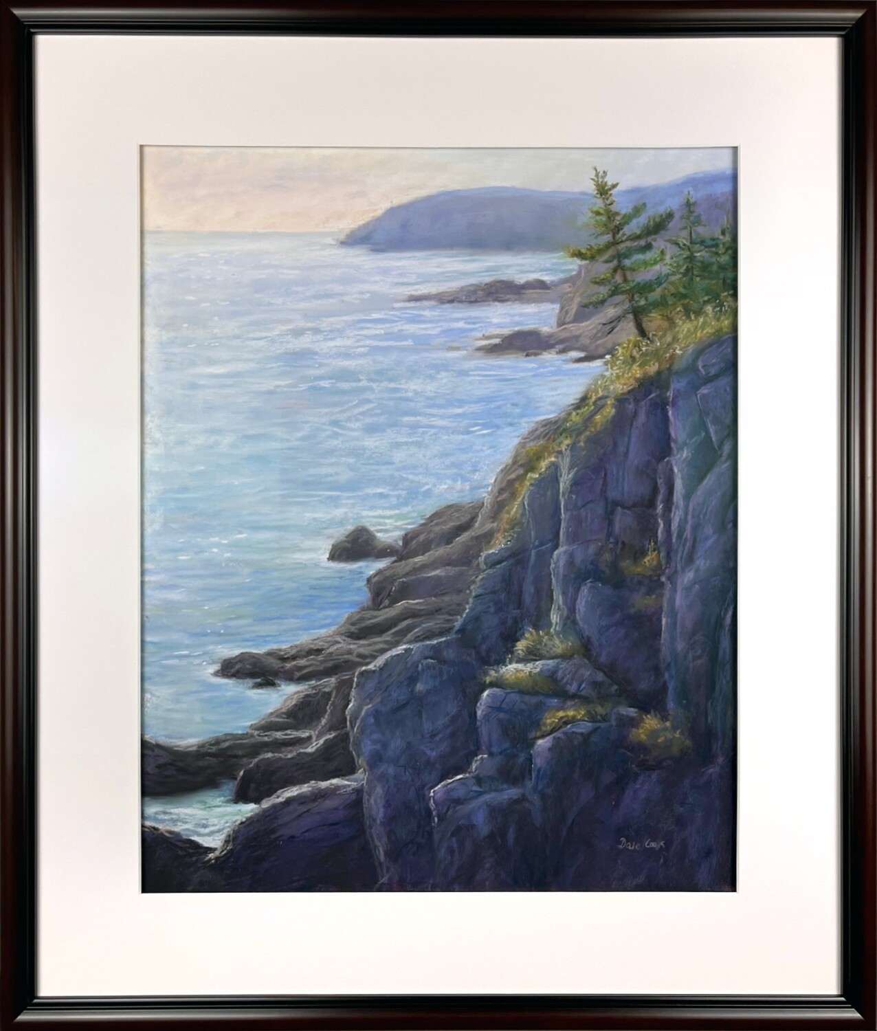 Dale Cook Artist Painter Handworks Gallery Saint John New Brunswick NB Oil Painting Seascape Bluff Mountain Rocks Trees Ocean