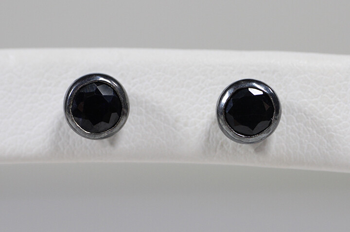 Black Sapphire Studs Oxidized Sterling Silver Dimitri Gagnon Morris Saint John New Brunswick Canada Canadian Jewelry Handworks Black Sapphire Studs Silver Earrings
