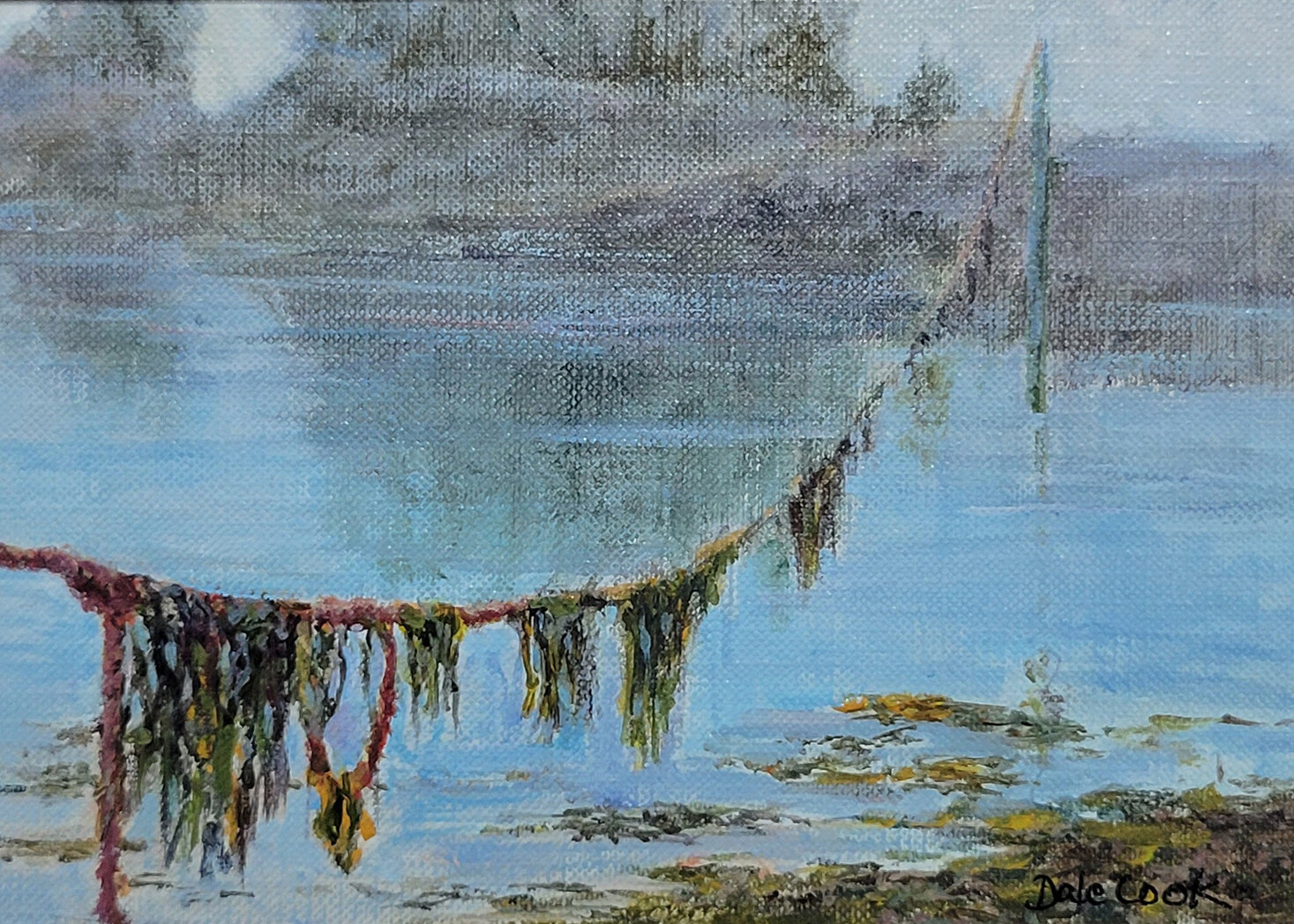 Dale Cook Artist Painter Handworks Gallery Saint John New Brunswick NB Acrylic Painting Seaweed Coastline Pilings Seascape