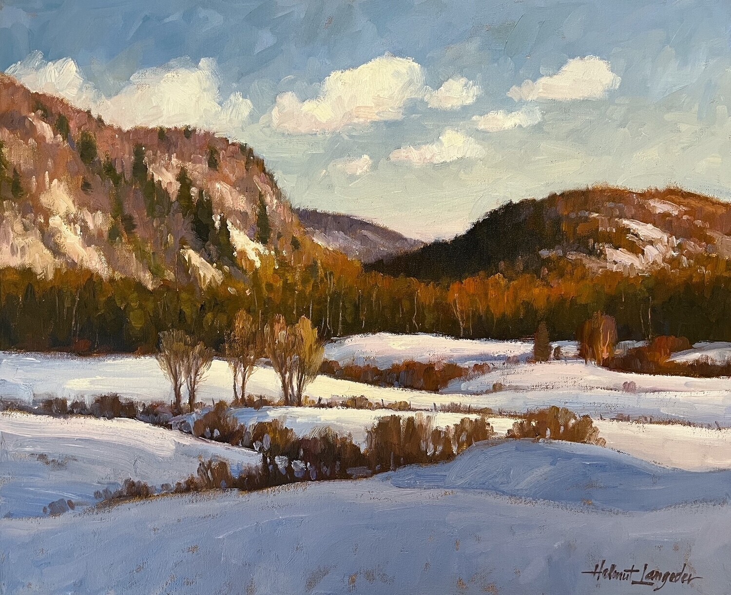 Helmut Langeder Artist Painter Handworks Gallery Saint John New Brunswick NB Oil Painting Saint Croix Quebec Landscape Winter