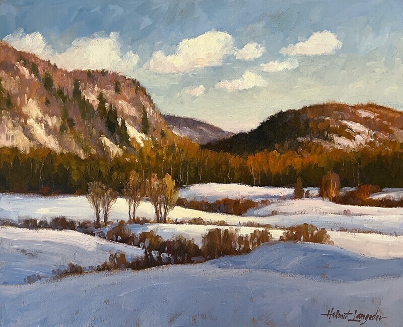 Helmut Langeder Artist Painter Handworks Gallery Saint John New Brunswick NB Oil Painting Saint Croix Quebec Landscape Winter