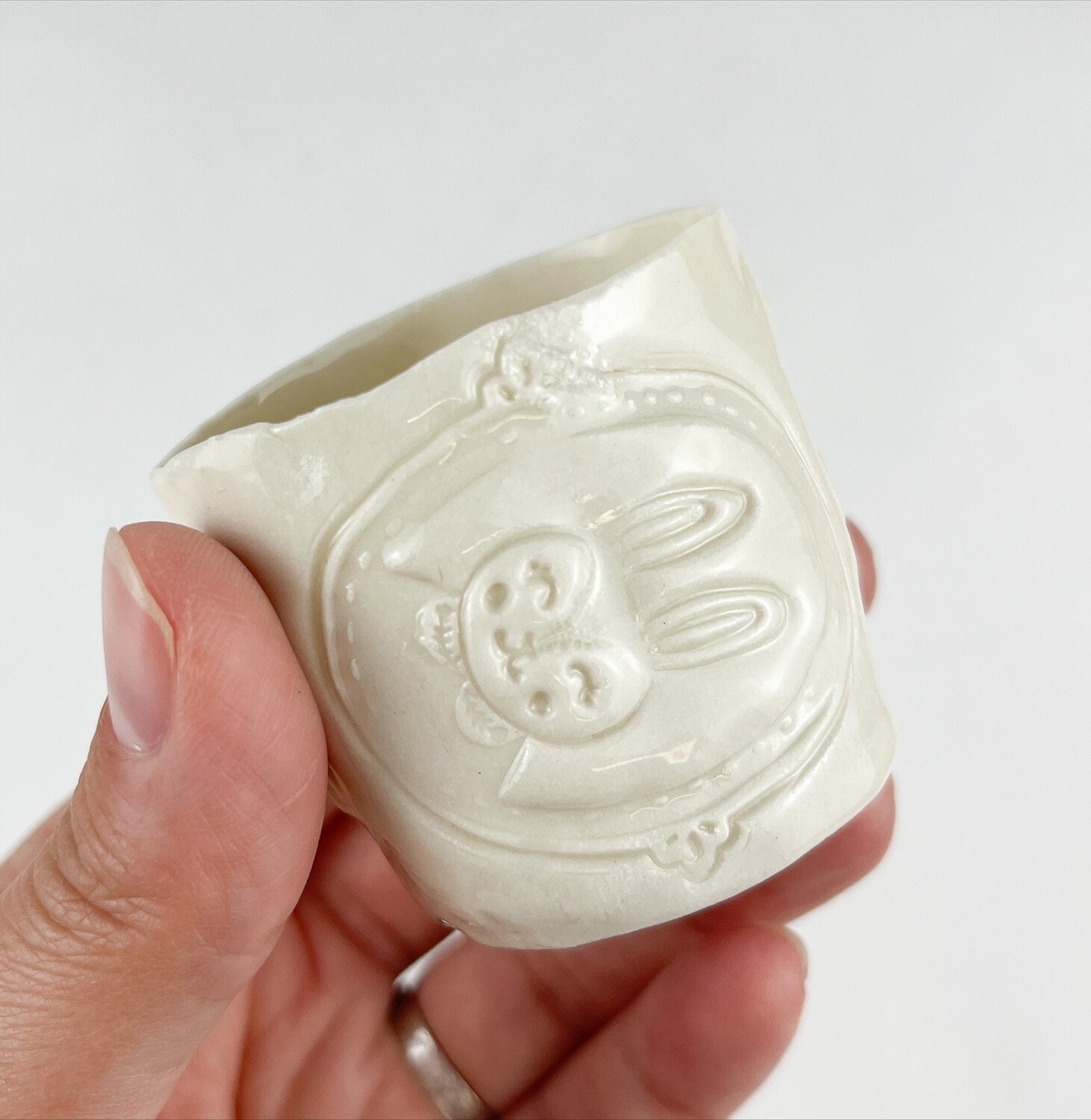 Translucent Porcelain Shot Glasses, Design: Portrait of Bunny