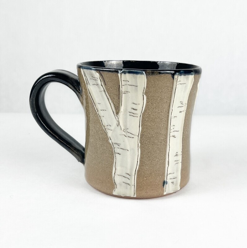 Large Birch Pottery Mug