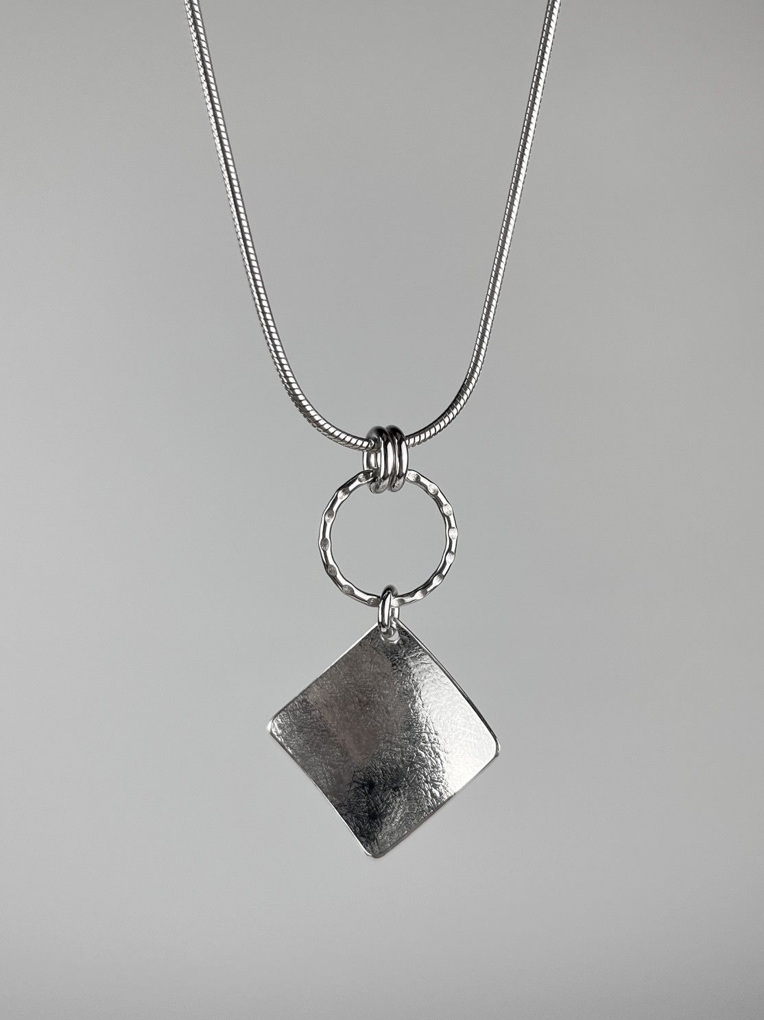 Winter Solstice  Sterling Silver Collection, Option: Pendant on 18" Snake Chain