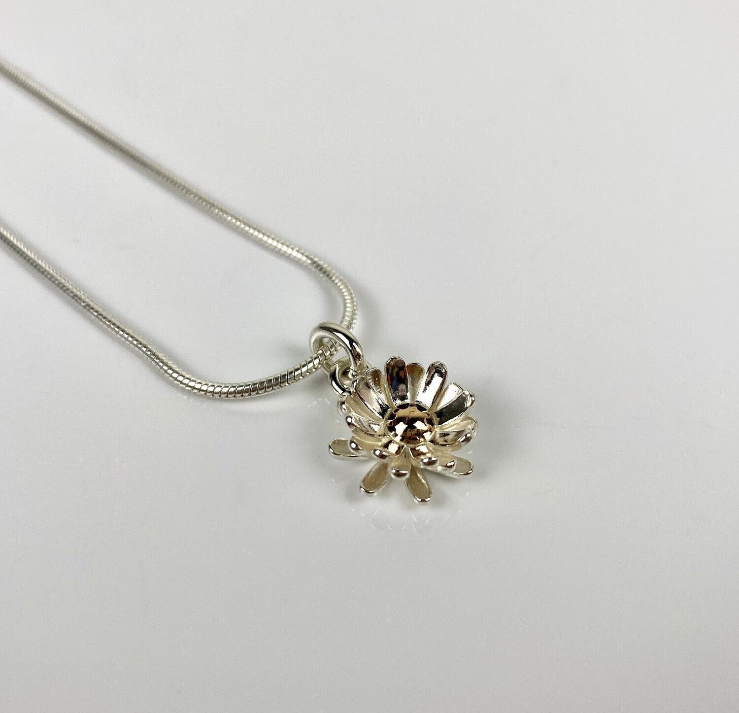 Water Lily 2 Tone Collection Sterling Silver & 14K Gold, Option: Pendant on 18" Chain