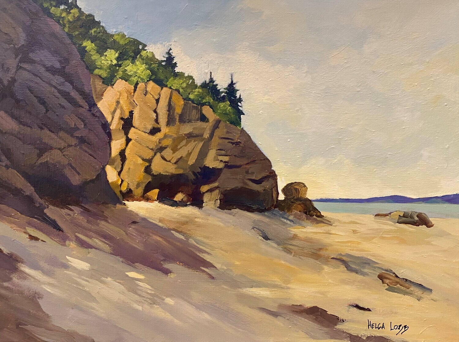 "Light and Shadows at Hopewell Rocks" 18 x 24" Acrylic on Canvas