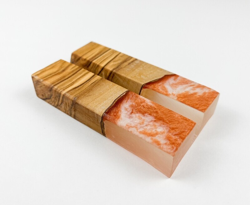 Business Card Holder - Olive Wood &amp; Epoxy