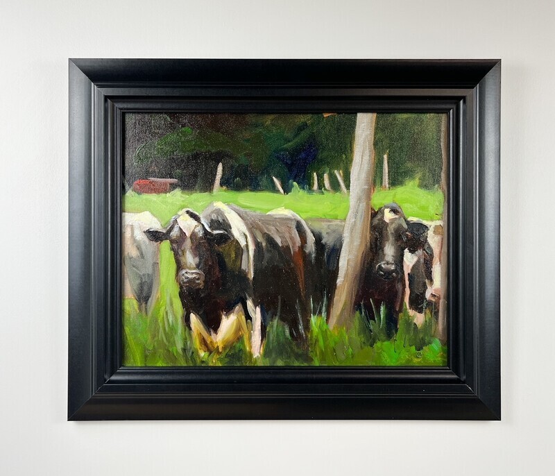 Sophie Levesque Artist Painter Handworks Gallery Saint John New Brunswick NB Oil Painting Cows Herd Farm Meadow Field Grazing