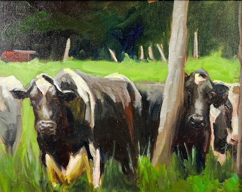 Sophie Levesque Artist Painter Handworks Gallery Saint John New Brunswick NB Oil Painting Cows Herd Farm Meadow Field Grazing
