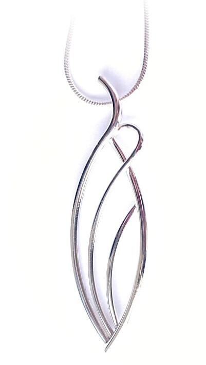 Flame Collection Sterling Silver, Option: Flame pendant 18" Sterling Silver
