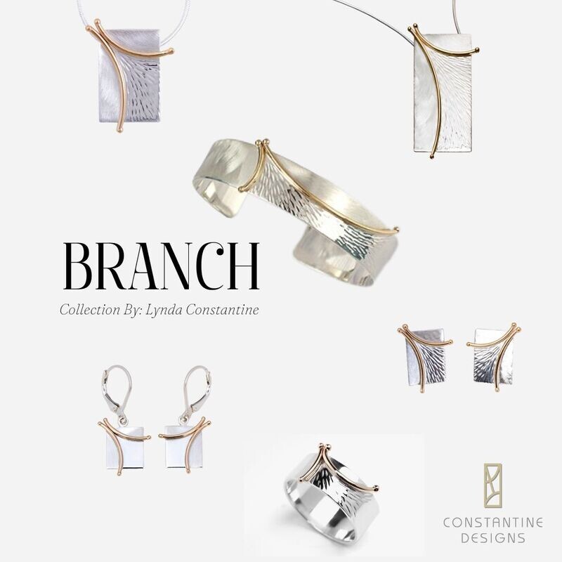 "Branch" Collection Sterling Silver &amp; 14K Gold