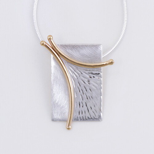 "Branch" Collection Sterling Silver &amp; 14K Gold, Option: Small Branch Pendant 18" Chain SS &amp; 14K Gold