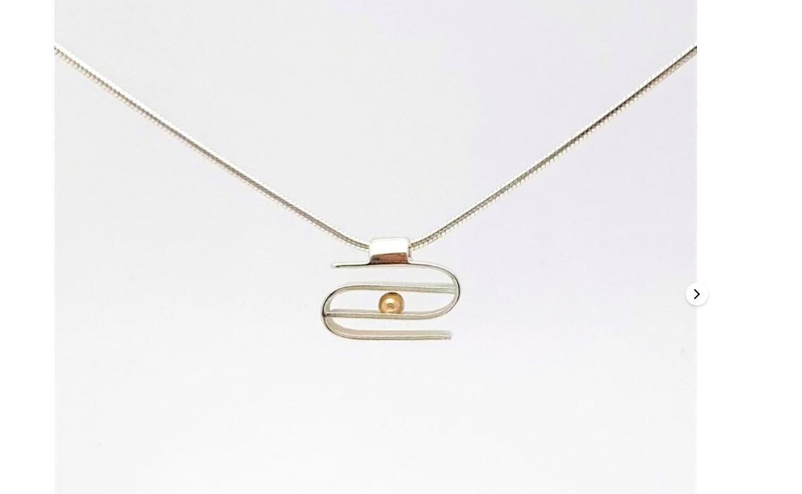"Equilibrium" Sterling Silver &amp; 14K Gold Collection, Option: Equilibrium Pendant 18" ss/14k
