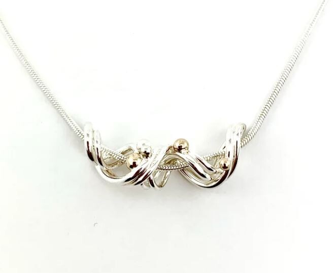 "Everyday Journey" Collection SS & 14K Gold, Option: A- Everyday Journey Pendant SS & 14K Gold 18"
