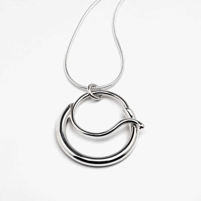 "Gratitude" Collection Sterling Silver, Option: Gratitude Large Pendant 18" Sterling Silver