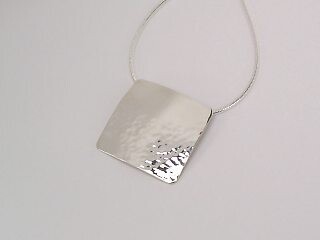 "Hammered" Sterling Silver Collection, Option: Hammered Pendant 18" SS