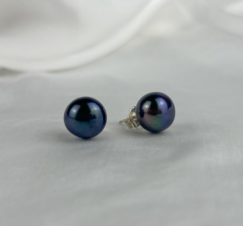 Pearl Post Earrings Sterling Silver