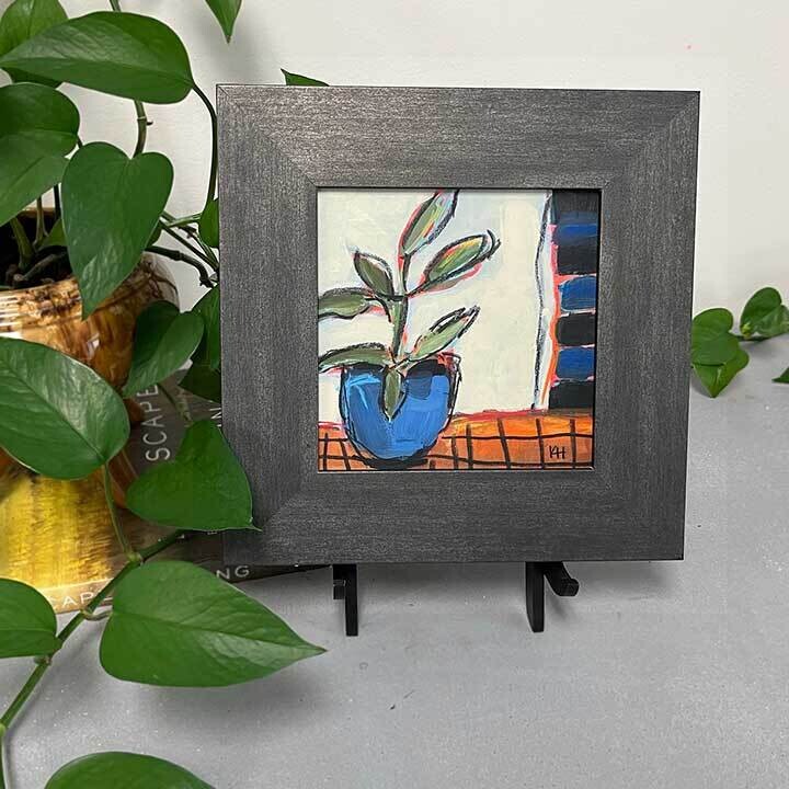 "Black and Blue #1" Mixed Media 6x6"
