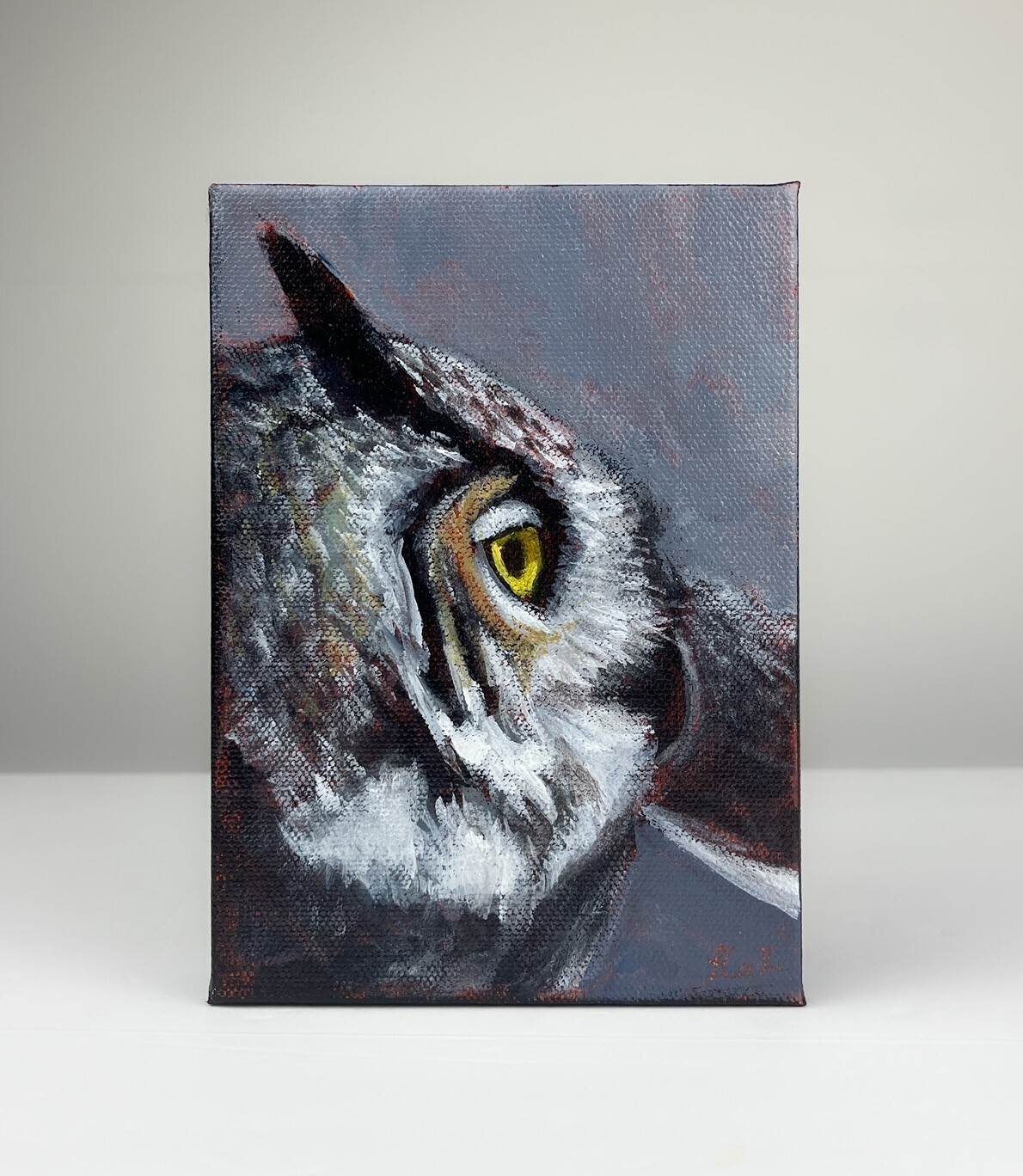 Elizabeth Cook Artist Painter Handworks Gallery Saint John New Brunswick NB Acrylic Painting Owl Bird Animal Nature