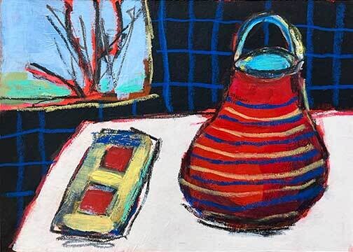 Krista Hasson Artist Painter Handworks Gallery Saint John New Brunswick Mixed Media Painting Still Life Red 