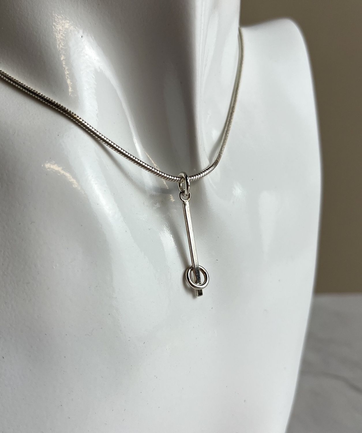 Ringette Sterling Silver Collection, Option: Pendant on 18" Snake Chain