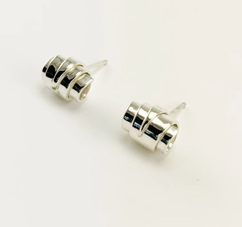 "Roll With It" Collection Sterling Silver, Option: Roll With It Small Studs SS