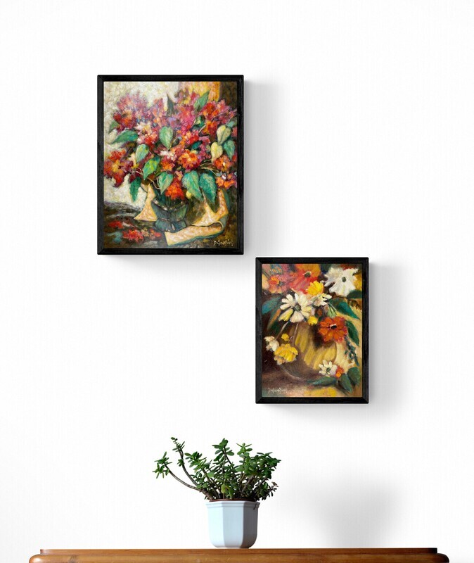 Jean-Guy Desrosiers Saint John New Brunswick Canada Handworks Canadian Quebec Oil Painter Landscape Framed Flowers