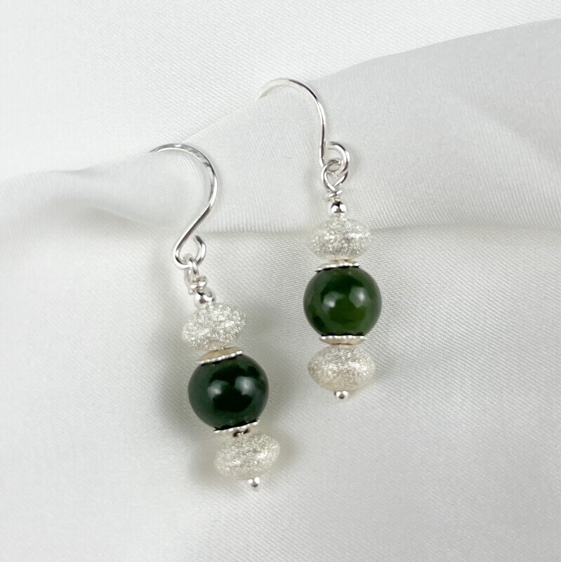 Green Stone Earrings Sterling Silver Green Stone Earrings Sterling Silver