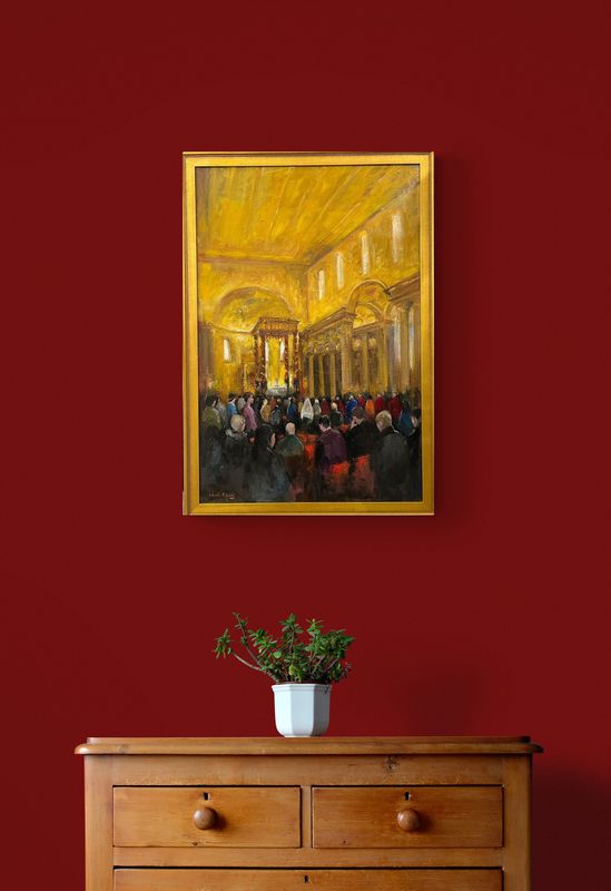 Octavio Ribeiro Artist Painter Handworks Gallery Saint John New Brunswick NB Oil Painting Roman Cathedral Church Mass 