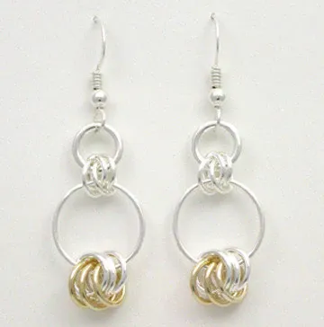 2 Tone Criss-Cross Hook Earrings SS&14K Gold, Option: A- 2 Tone Criss-Cross Hook Earrings SS&14K Gold