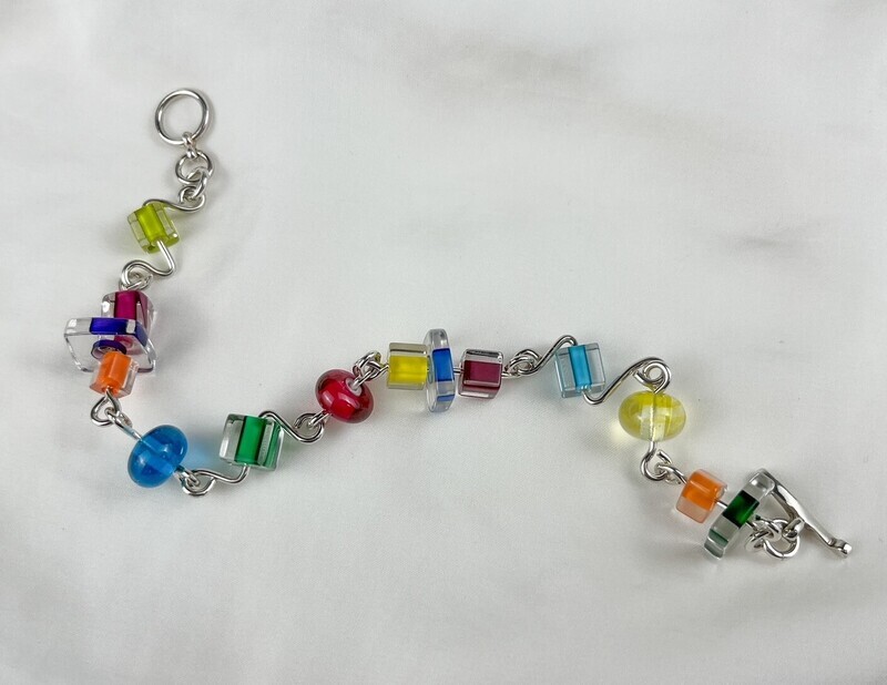 Trudy Gallagher Handworks Gallery Saint John New Brunswick Canada Jeweler Metalsmith Handmade Lampworked Glass Beads Bracelet